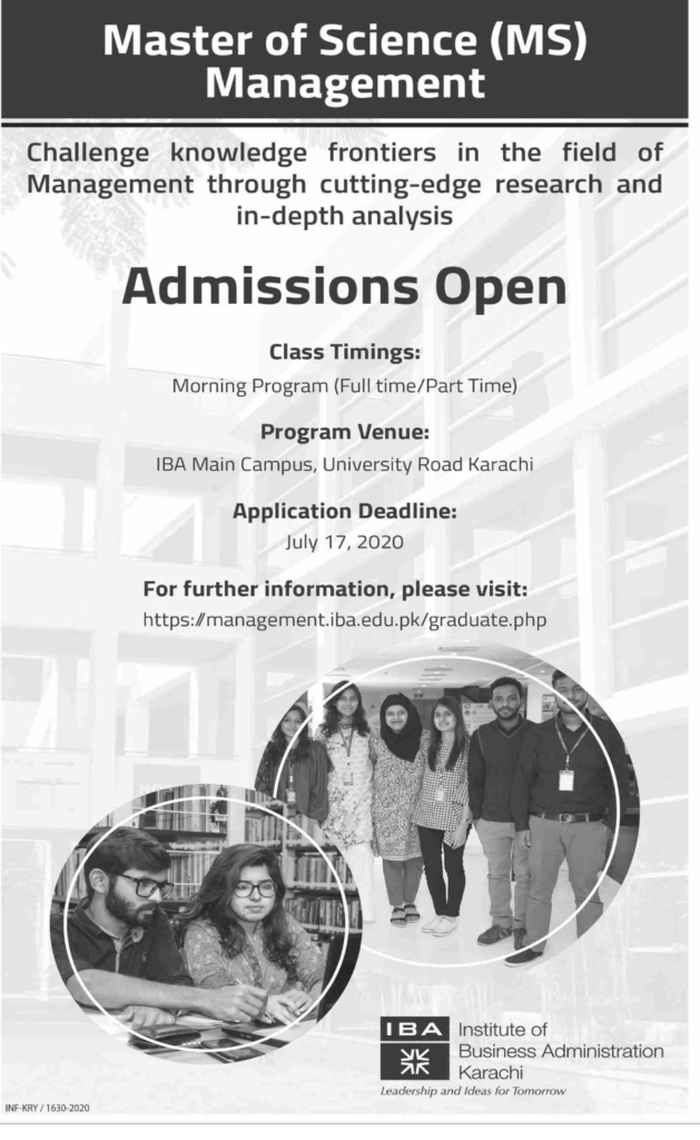 Admission open in IBA Karachi - Dawn Newspaper