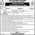 Jobs in PAF Air War College Karachi - Jang Newspaper